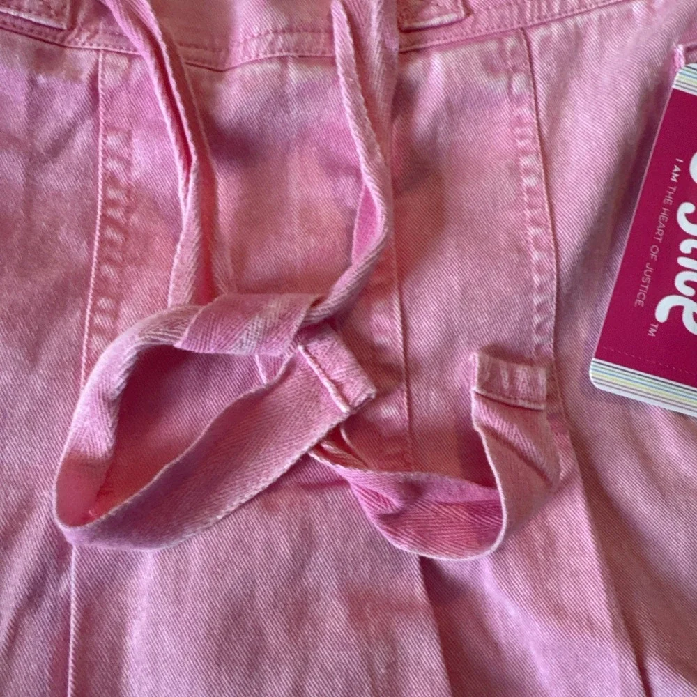 NWT Justice Pink Cargo Pleated Skirt Size L 12/14 With Built In Shorts